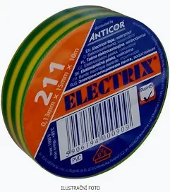 Elektrotechnická izolační páska ANT10095 211 PVC/19x10x0,13/žluto-zelená